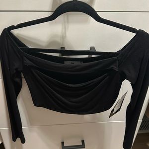 Brand new with tags never worn size large cropped shirt with keyhole